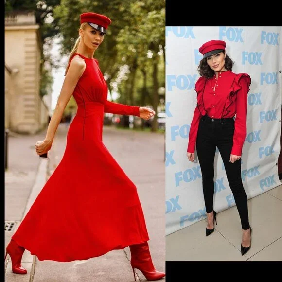 𝐑𝐔𝐒𝐋𝐀𝐍 𝐁𝐀𝐆𝐈𝐍𝐒𝐊𝐈𝐘 Red Wool Baker Boy Cap NEW WITH TAGS!! - Picture 14 of 16